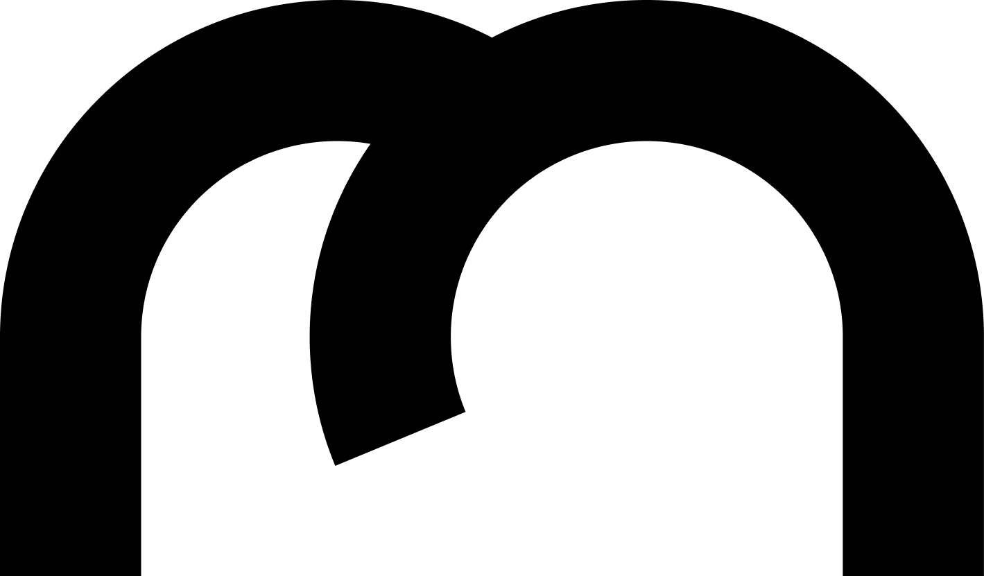 Logo noir sur fond blanc en forme de fesses de la marque de sous-vêtements Muse Underwear